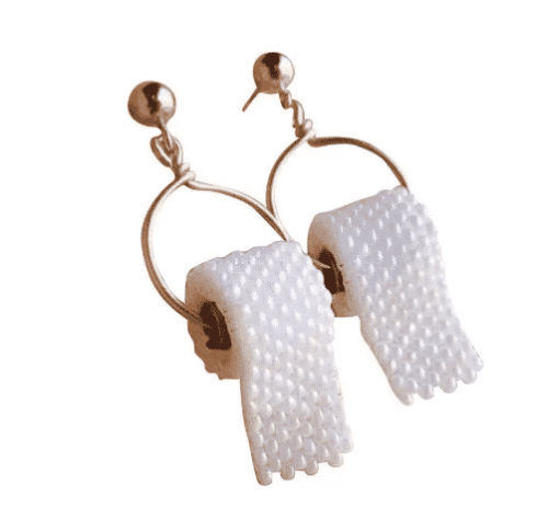 Pearl Toilet Paper Earrings