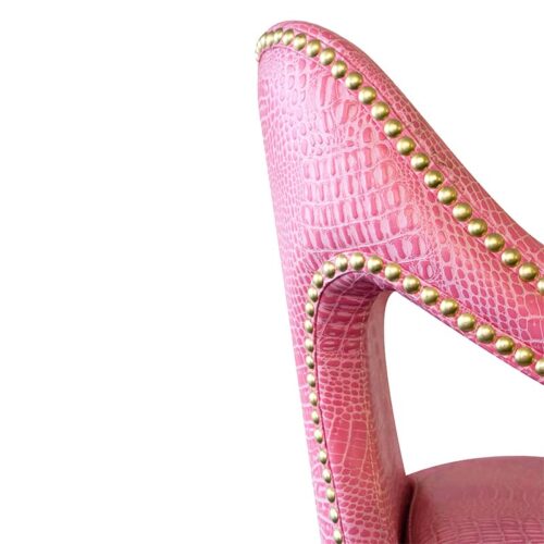 Pink Florida Gator Designer Barstool w/ Nailheads - Image 5