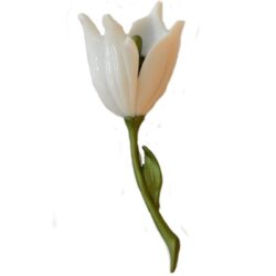 Versailles White Tulip Parisian Iron Brooch Pin