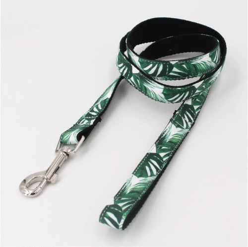 Miami Palms Dog Bow Tie | Tropical Leaves Dog Collar & Leash - Image 6