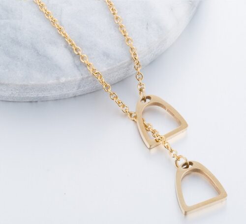 Stirred Up | Equestrian Double Stirrups Horse Rider Necklace - Image 2
