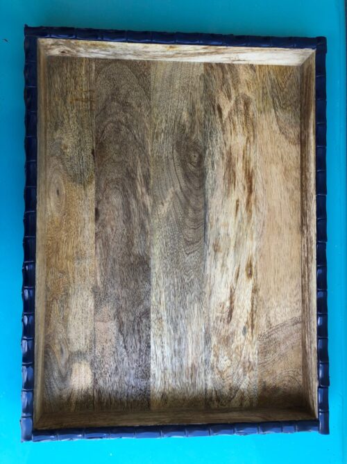 Navy Wood & Acrylic Bamboo Tray - Image 11