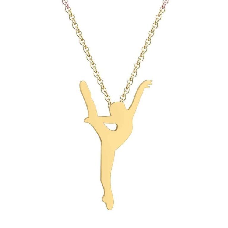 Silhouette Ballerina Dance Necklace Gold Plated