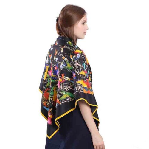 Spread Your Wings | Navy Exotic Bird Scarf, Facial Covering - Image 6