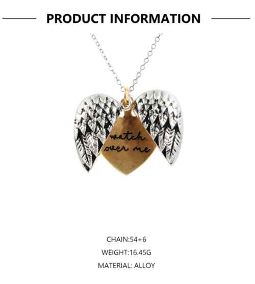 "Watch Over Me" Angel Necklace | Silver Wings Necklace | Gold Wings Necklace - Image 6