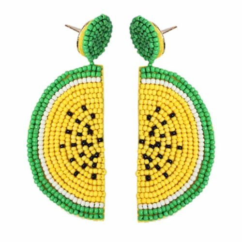 Beautiful Sweet Georgia Rinds #1 Watermelon Handmade Beaded Earrings - Image 2
