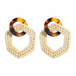 Miami Chic Tortoiseshell Pentagon Earrings Woven