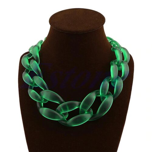 Transparent Acrylic Chunky Chain Choker Statement Necklace - Image 2