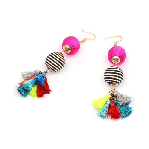 Having a Ball In Miami | Colorful Tiny Tassel Earrings - Image 3