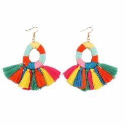 #1 Burano Tassel Fringe Handmade Earrings | Colorful Earrings