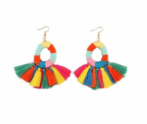 #1 Burano Tassel Fringe Handmade Earrings | Colorful Earrings