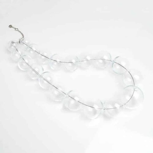 Handmade Glass Ball Bubbles Clear Choker Necklace - Image 2