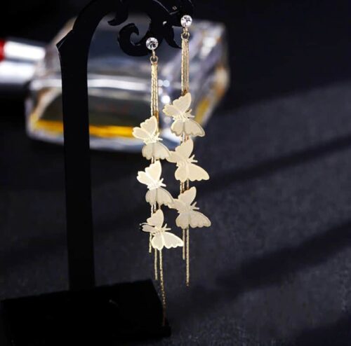 Get Out of Your Cocoon | Dangling Drop Butterfly Earrings - Image 2