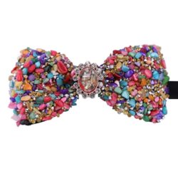 Pink Pop Rocks Beaded Bow Tie