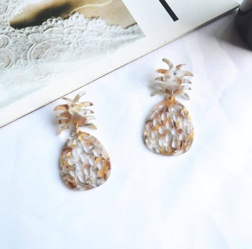 Pineapple Tortoiseshell Designer Earrings - Image 6