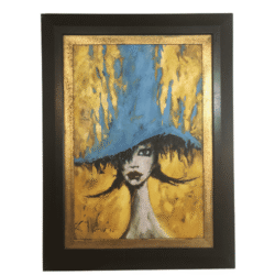 Top Lady Original Oil Painting With Gold & Black Frame