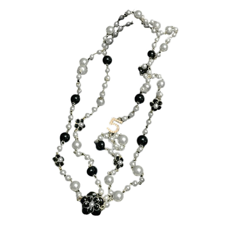 Designer Double Strand No. 5 Camellia Flower Necklace