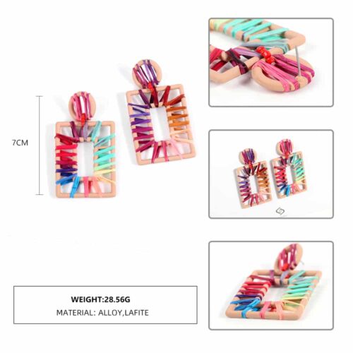 Thread Winding Geometric Earrings Inspired by Lin Tianmiao - Image 3