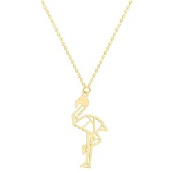 Geometric Flamingo Necklace (Gold)