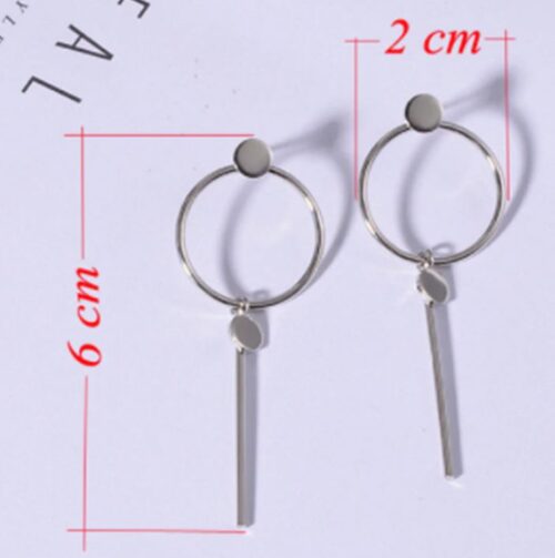 SIngle Circle & Line Architectural Earring - Image 3