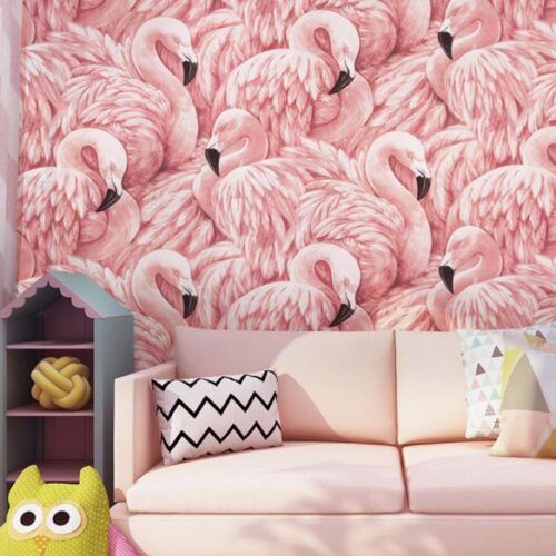 Flock Together Flamingos | Tropical Flamingo Wallpaper Double Roll - Image 6