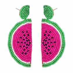 Beautiful Sweet Georgia Rinds #1 Watermelon Handmade Beaded Earrings
