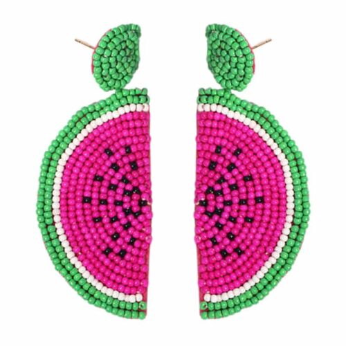 Beautiful Sweet Georgia Rinds #1 Watermelon Handmade Beaded Earrings