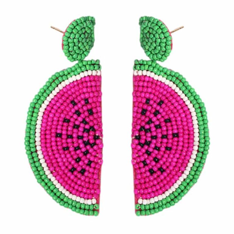 Beautiful Sweet Georgia Rinds #1 Watermelon Handmade Beaded Earrings