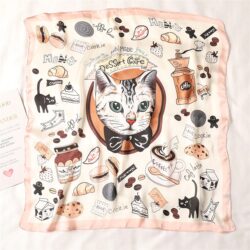 Cafe Au Lait Cats | Cool Cat & Coffee Lovers Scarf, Bandana