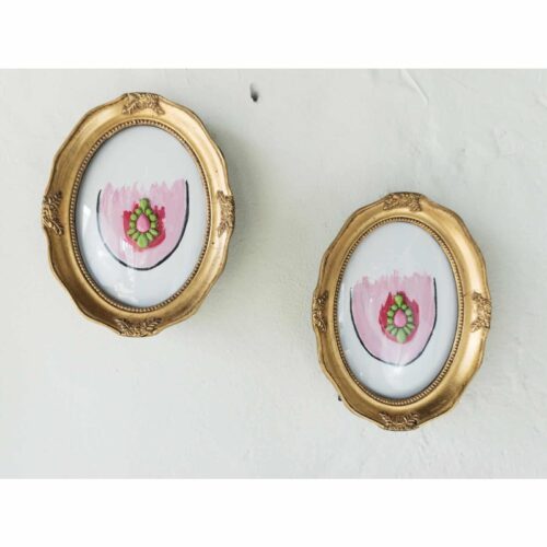 The Perfect Pair in Antique Convex Glass & Carved Gold Frames - Image 2