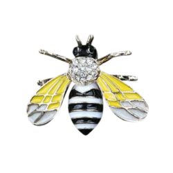 Detailed Pearl & Stripe Bumble Bee Brooch Pin
