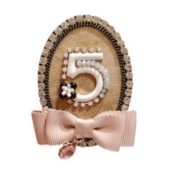 Handmade No. 5 Cameo Brooch Pin, No. 5 Hair Clip
