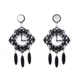 It's Almost Time | Acrylic Mirror Wall Clock Earrings