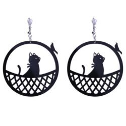 For The Birds | Acrylic Cat Earrings Silhouette