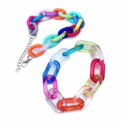 Colorful Rainbow Handmade Chain Candy Bracelet