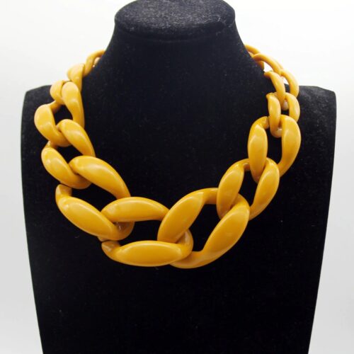 Designer Acrylic Chunky Chain Choker Statement Necklace - Image 6