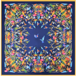 Spread Your Wings | Navy Exotic Bird Scarf, Facial Covering