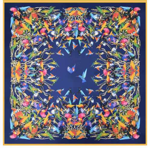 Spread Your Wings | Navy Exotic Bird Scarf, Facial Covering