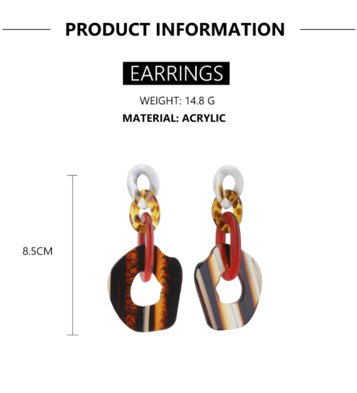 Off-The-Chain Watercolor Stripe Acrylic Earrings - Image 3