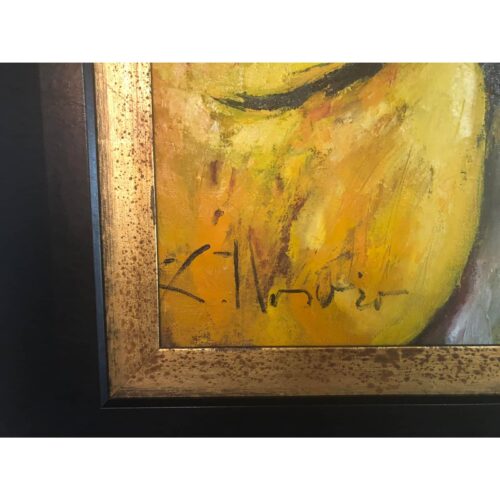 Top Lady Original Oil Painting With Gold & Black Frame - Image 4