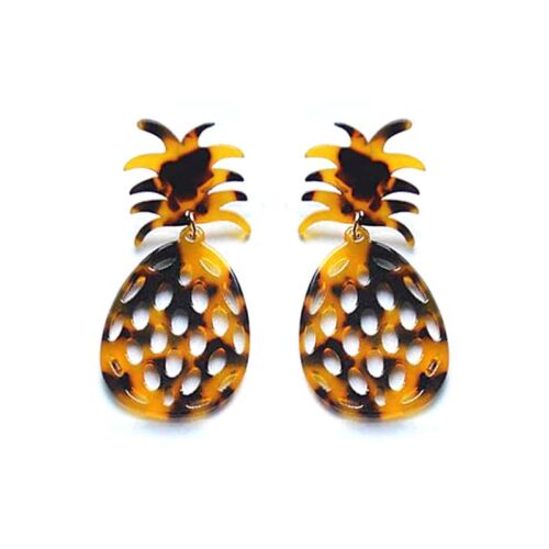 Pineapple Tortoiseshell Designer Earrings - Image 2