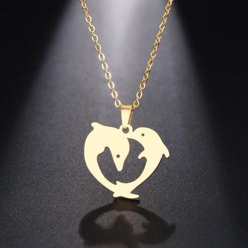 #1 Unique Stainless Steel Dolphin Pendant Necklace | Engagement Jewelry - Image 4
