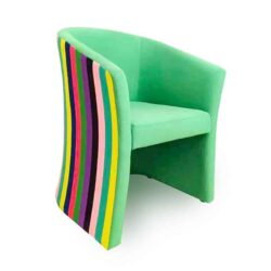Beautiful Biscayne #1 Dining Chair With Caribbean Stripe Miami Green