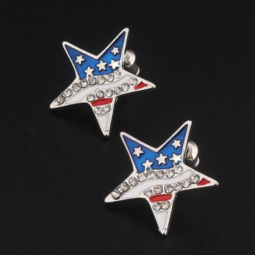 Star Shape American Flag Stud Earrings | Patriotic Earrings - Image 5