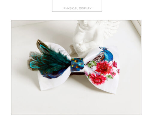 Artistic Cravate Pour Homme Handmade Peacock Feather Bowtie - Image 2