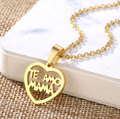 Te Amo Mama (I love you Mama) Open Heart Designer Necklace - Image 3