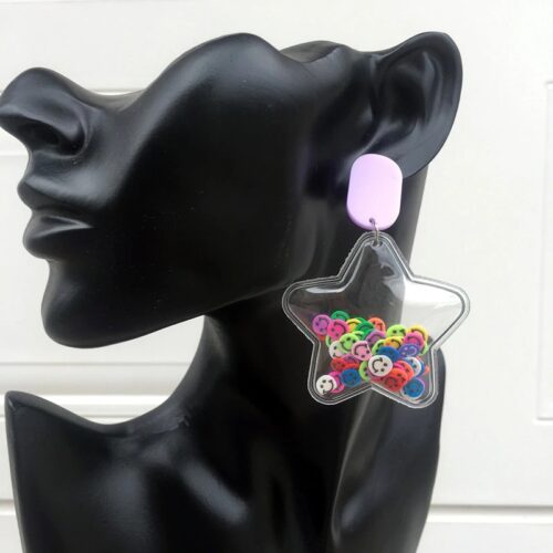 Smiles of Stars | Star Earrings & Smiley Face Earrings - Image 3