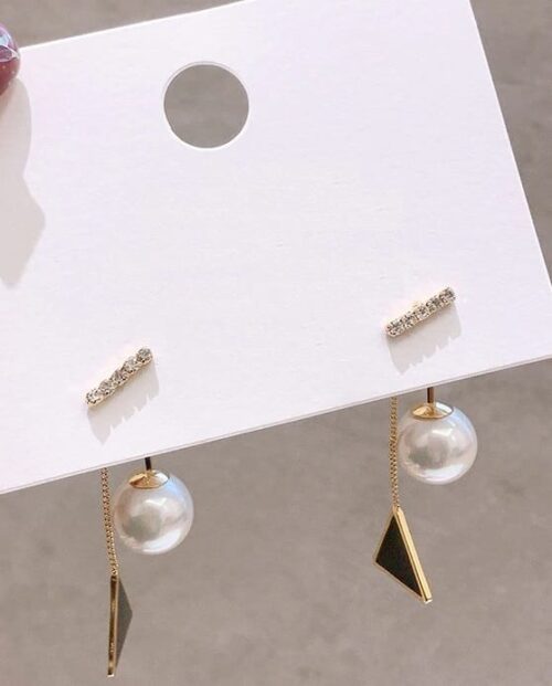 #1 Unique Pendulum Swings | Modern Pearl Designer Earrings | Gold, Black Pearl Earrings - Image 4