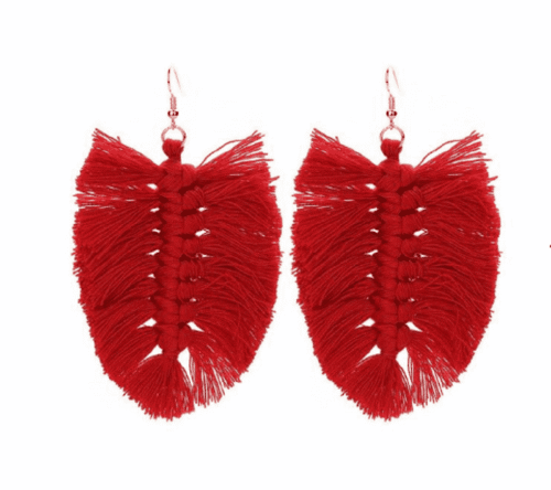 Bohemian Tassel Earrings | Red Tassel Earrings | Blue Tassel Earrings | Boho Tassel Earrings