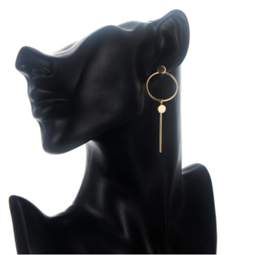 SIngle Circle & Line Architectural Earring - Image 4